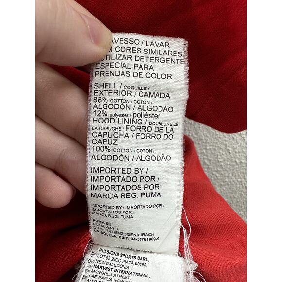 Puma Mens Camo Pack Sweatshirt Hoodie Size Small Red Short Sleeve Logo - Picture 8 of 14